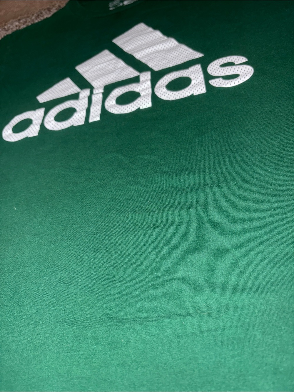 adidas Women’s Dark Green Tee with White Logo - Picture 2 of 6